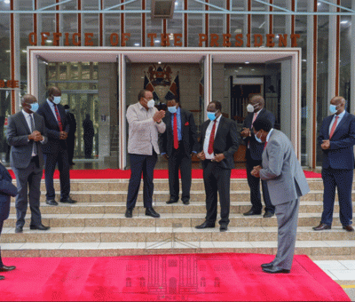 Western leaders meet the president